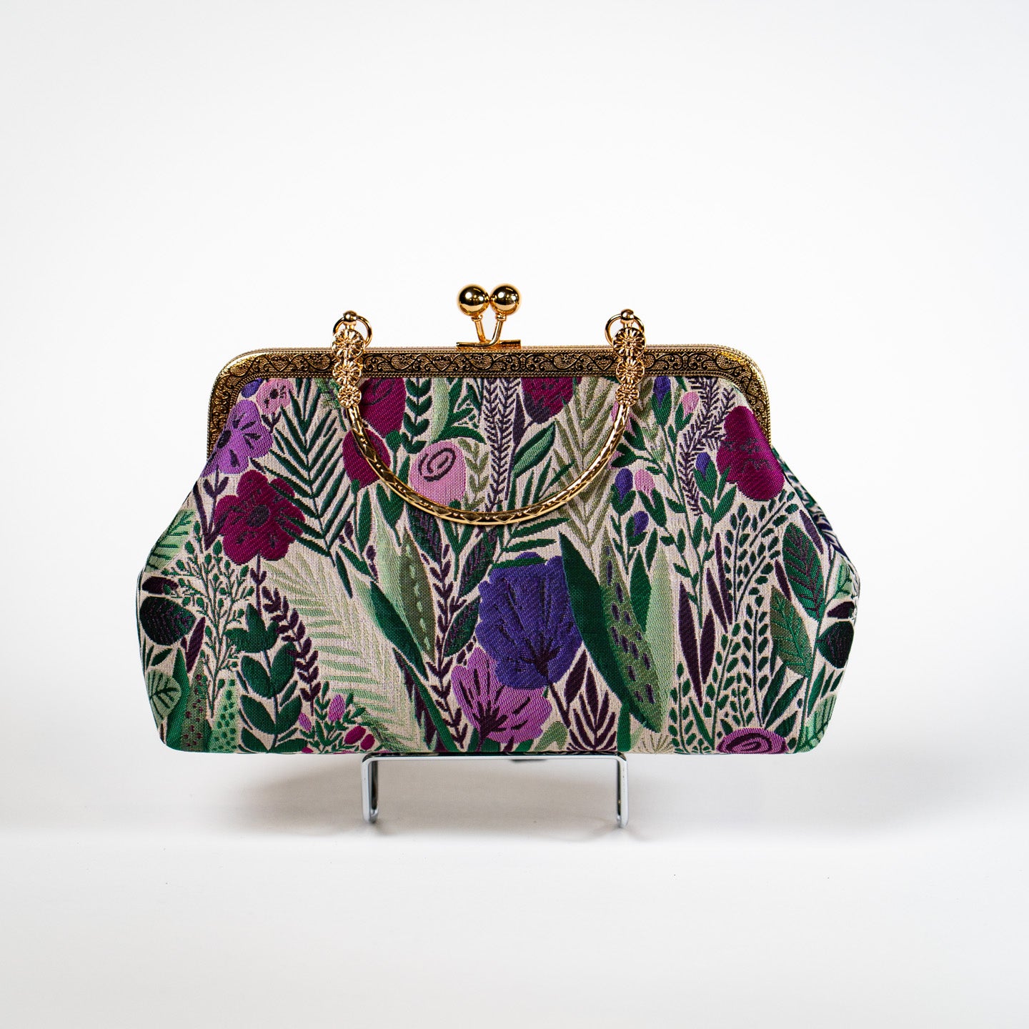 Lovely Daisy Kiss Lock Handbag - Purple