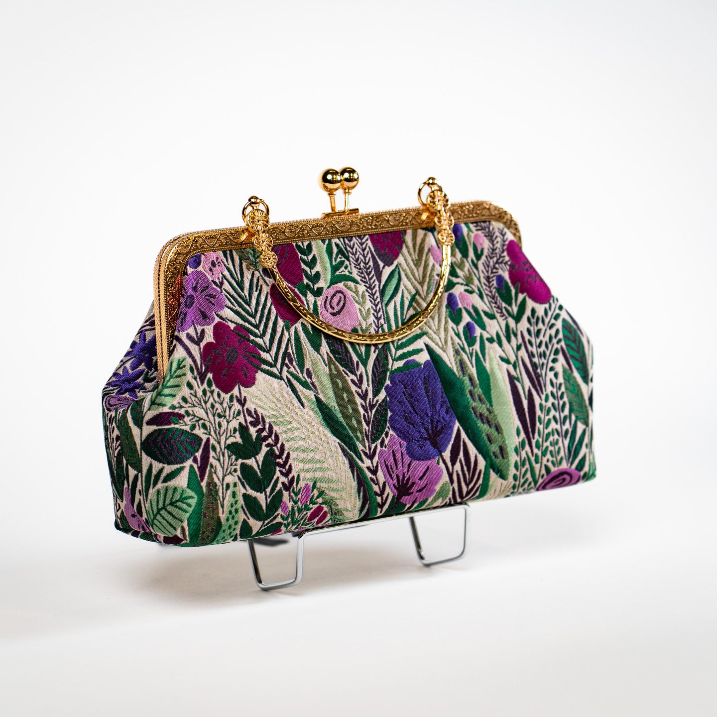 Lovely Daisy Kiss Lock Handbag - Purple