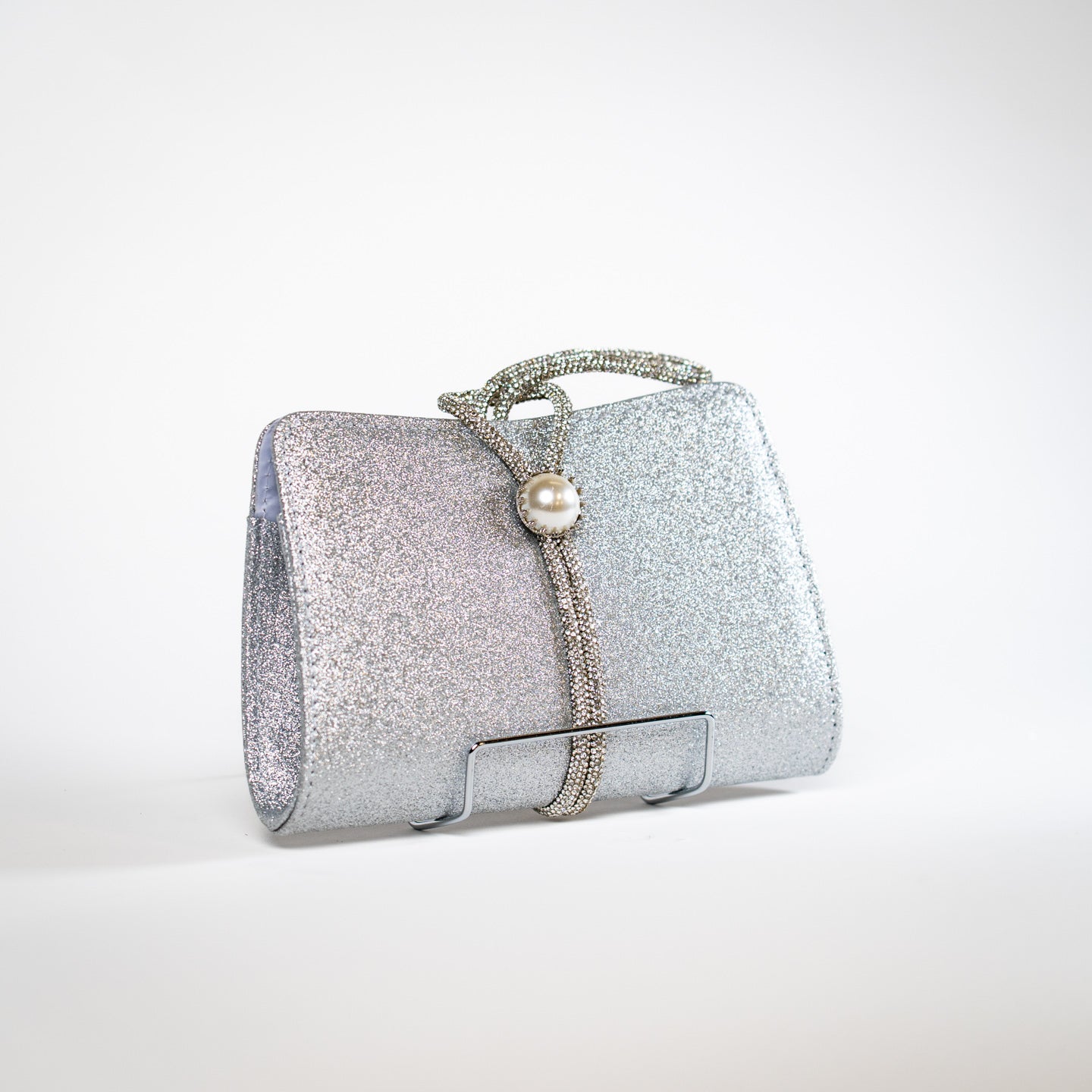 Abstract Glitter Handbag - Silver