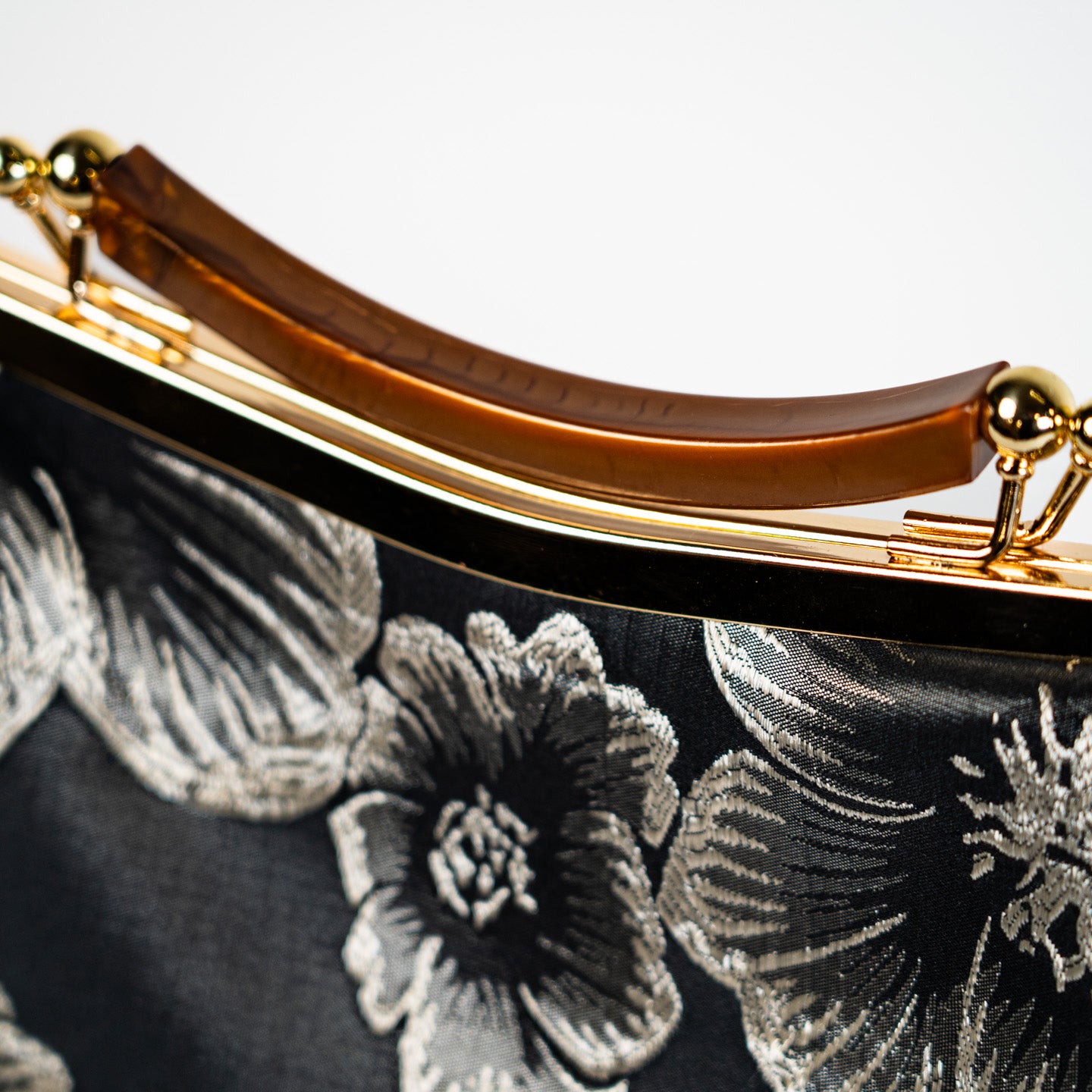 Satin Bloom Handbag - Black