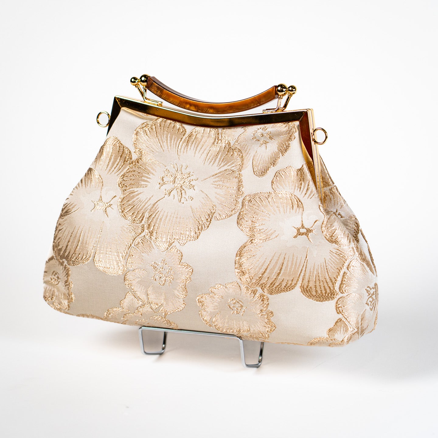 Satin Bloom Handbag - Soft Gold