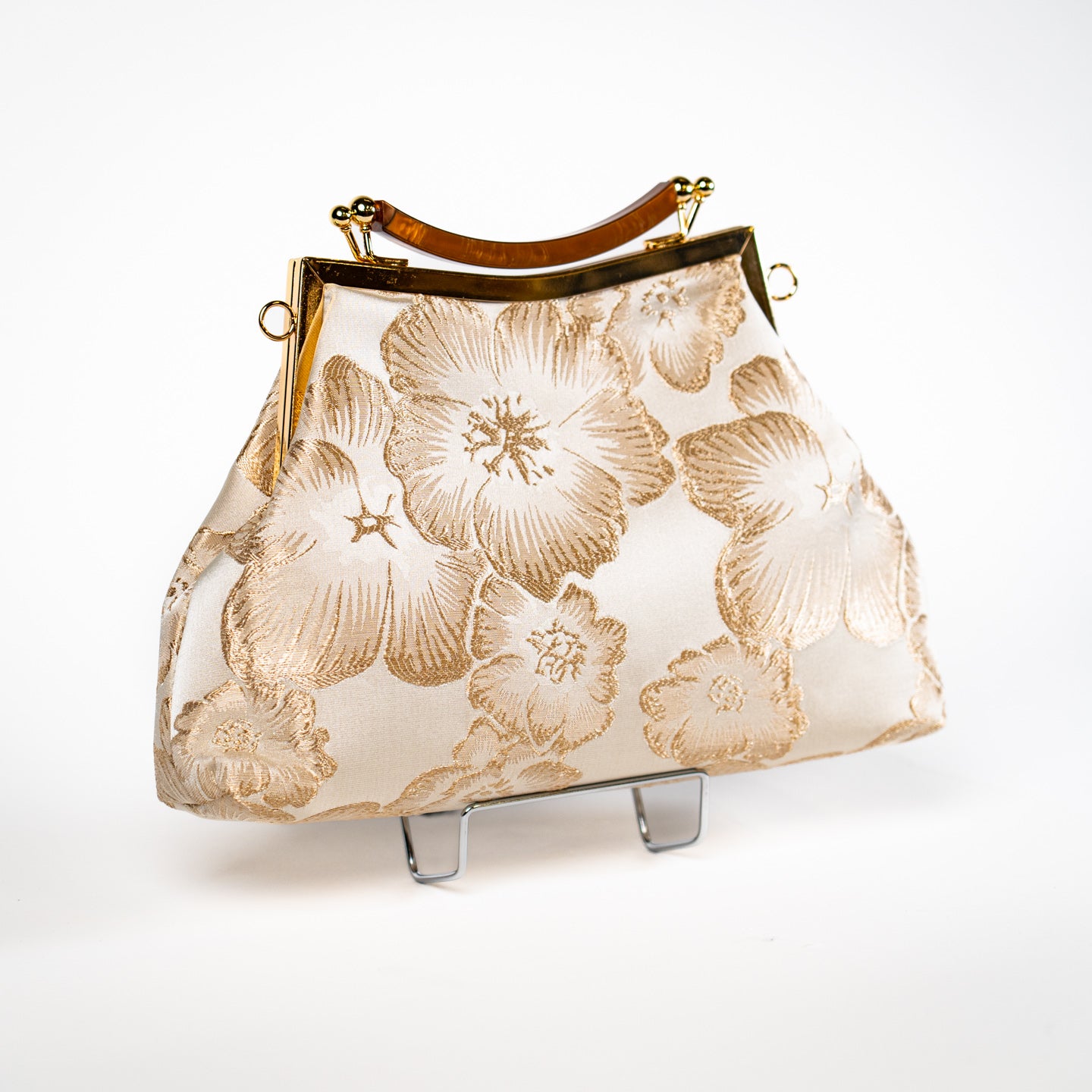 Satin Bloom Handbag - Soft Gold