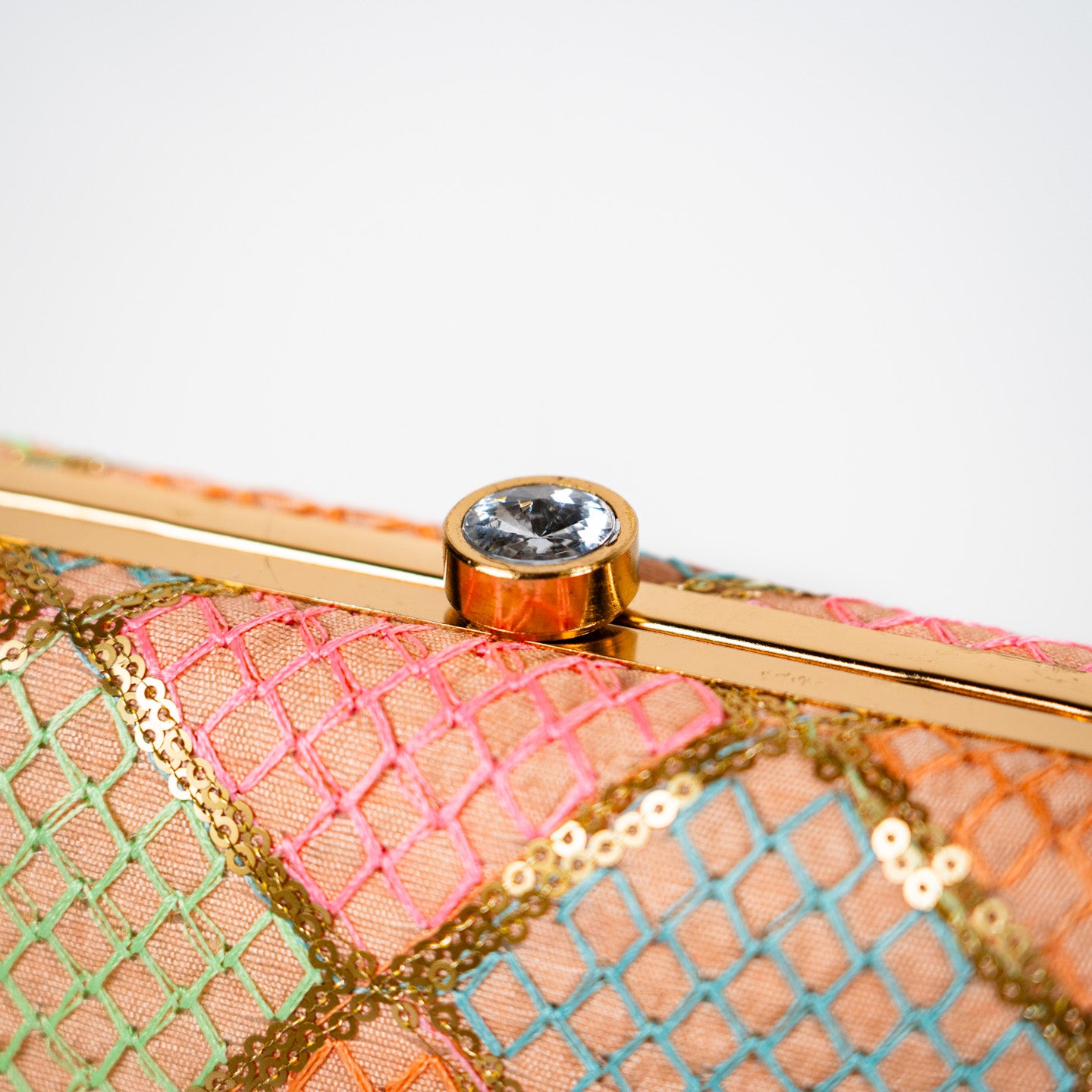 Vibrant Patterned Clutch - Multi Diamond