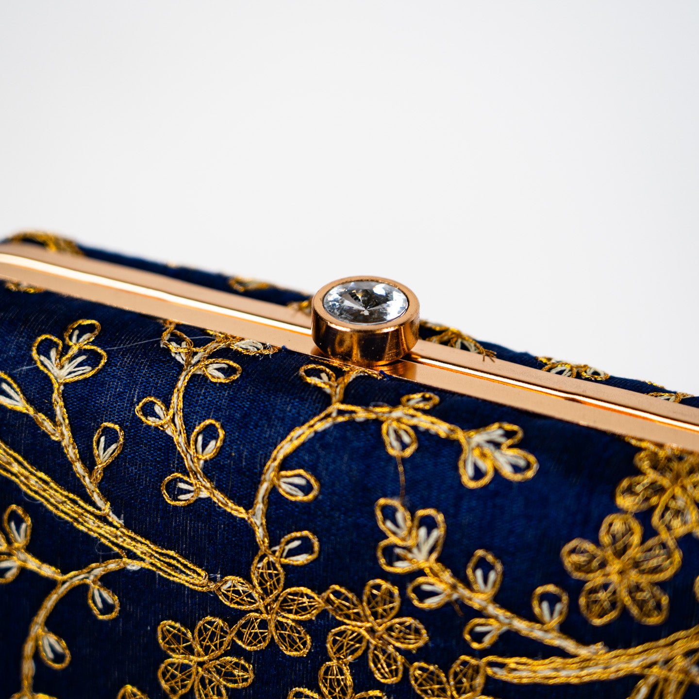 Tree Blossom Clutch - Navy