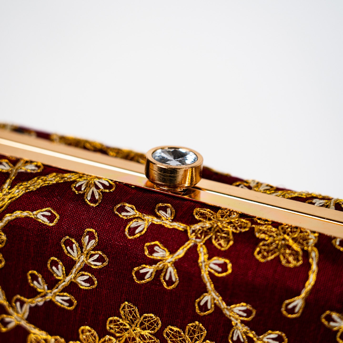 Tree Blossom Clutch - Burgundy
