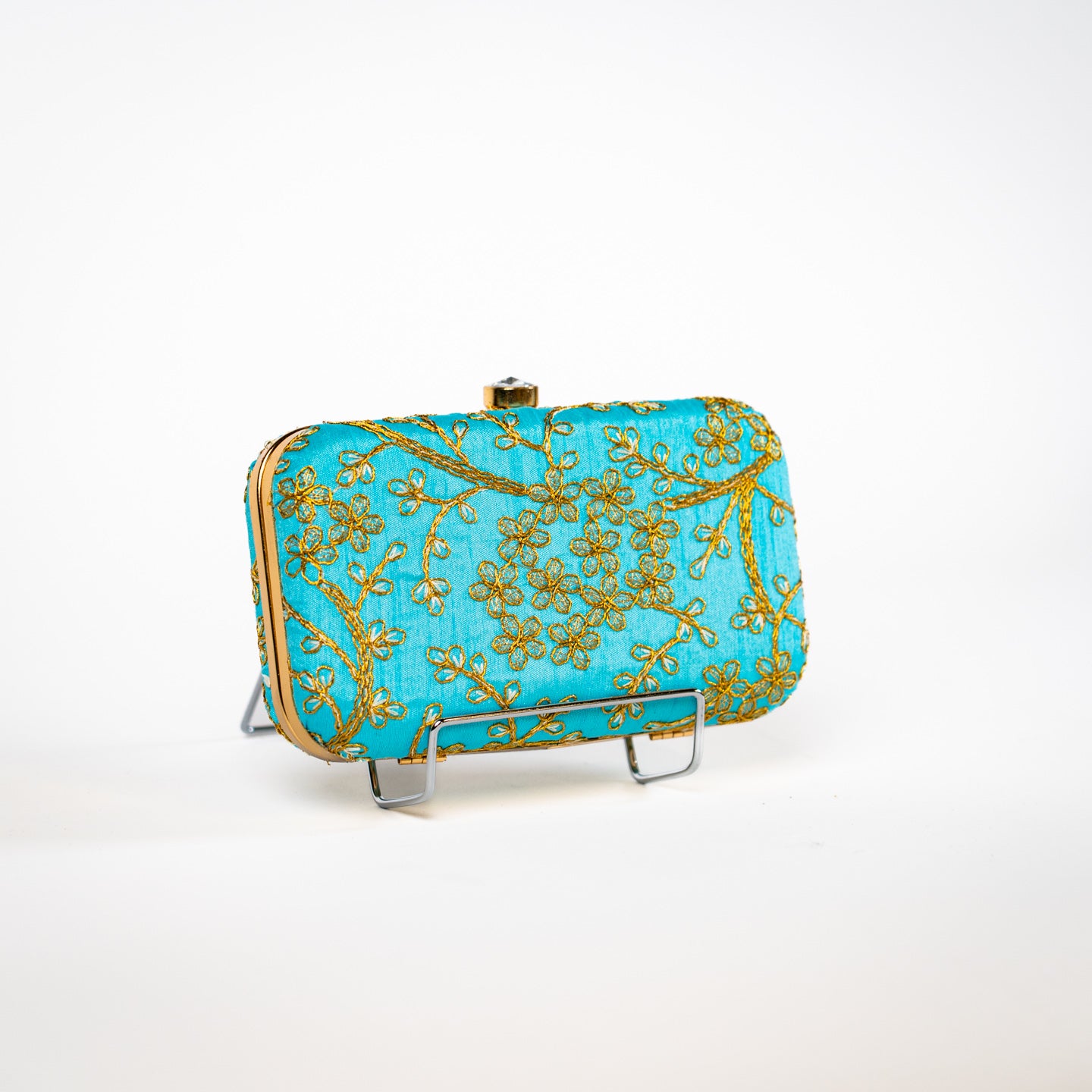 Tree Blossom Clutch - Aqua