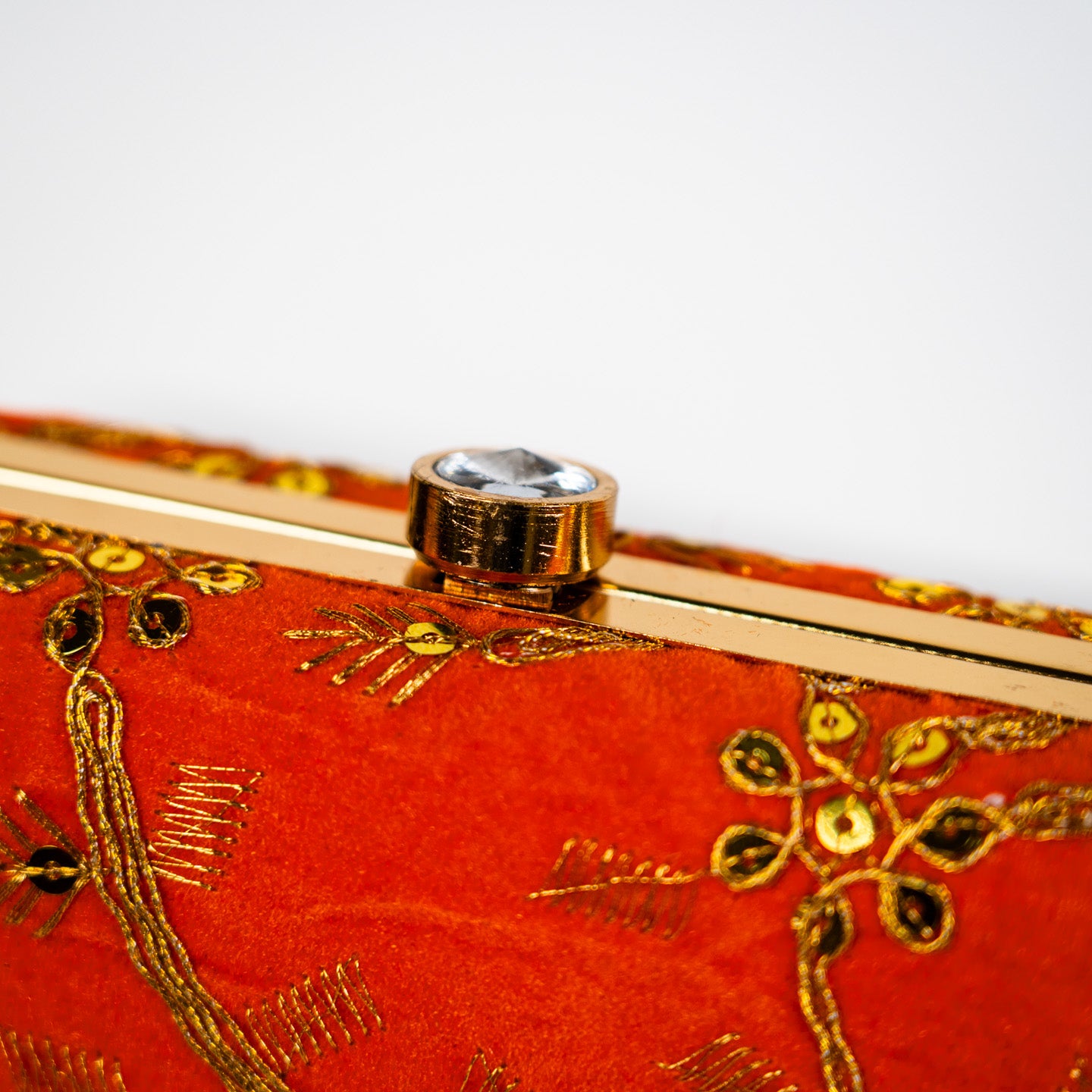 Golden Vine Clutch - Orange