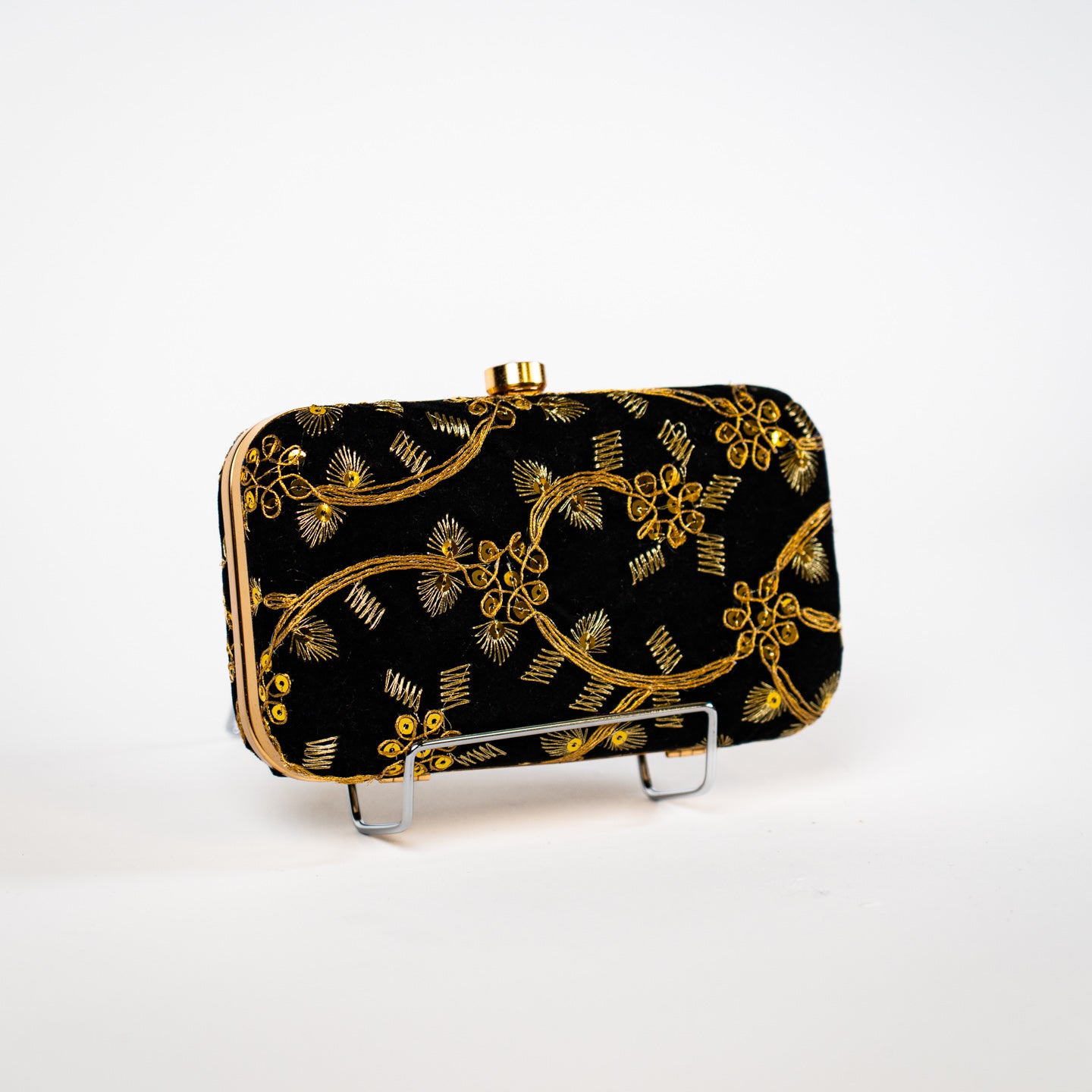 Golden Vine Clutch - Black