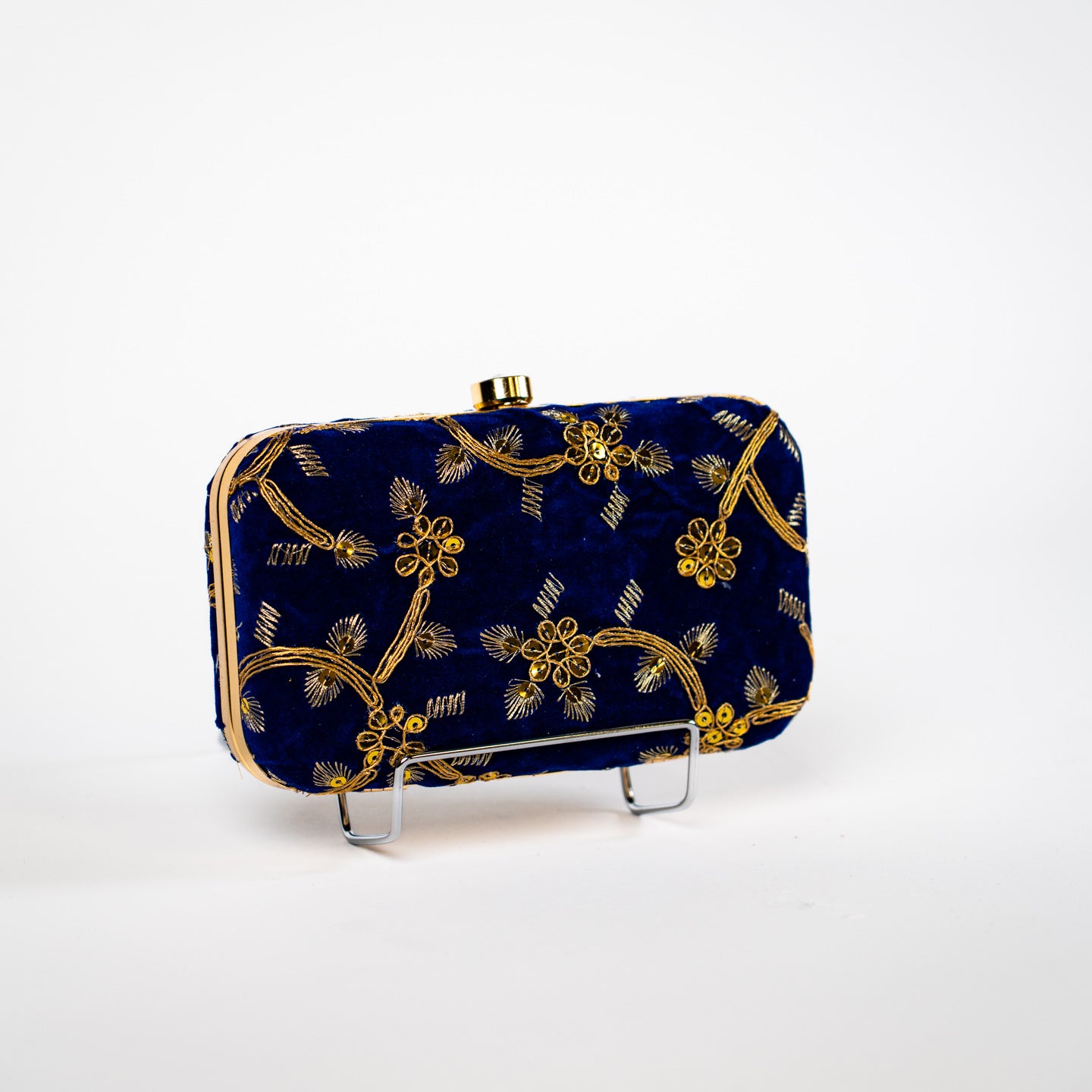 Golden Vine Clutch - Blue