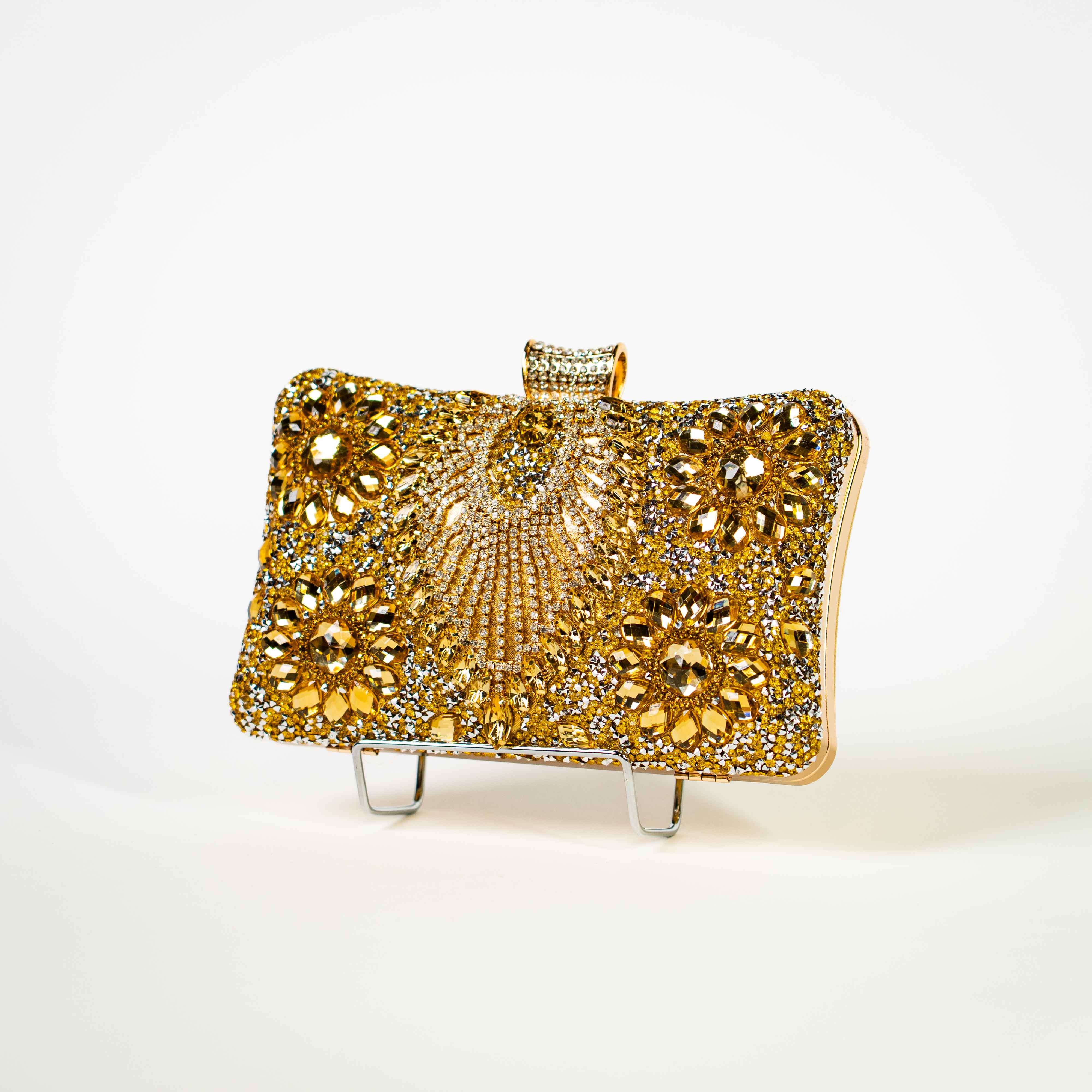 Crystal Peacock Purse - Gold