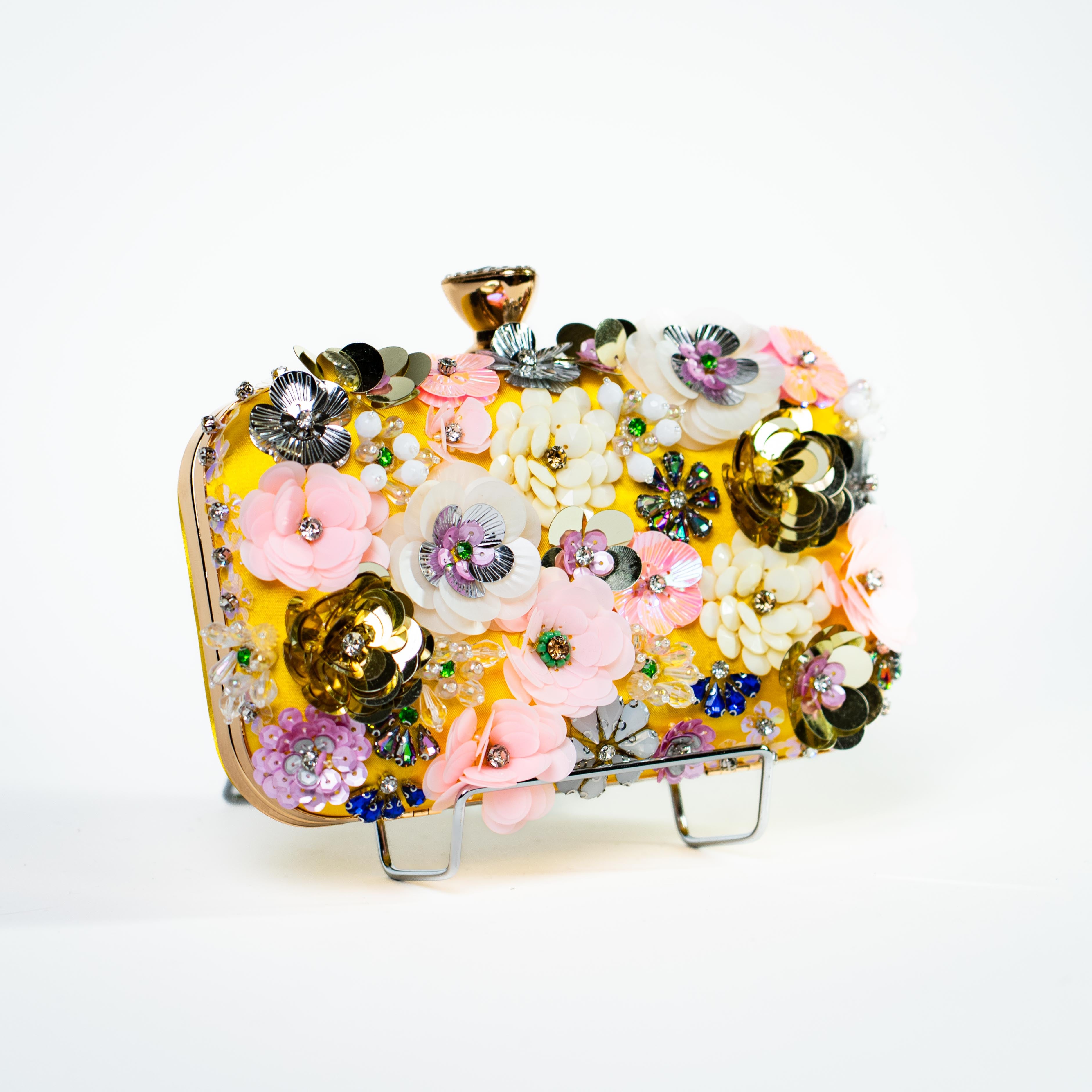 Maximalist Floral Clutch - Yellow