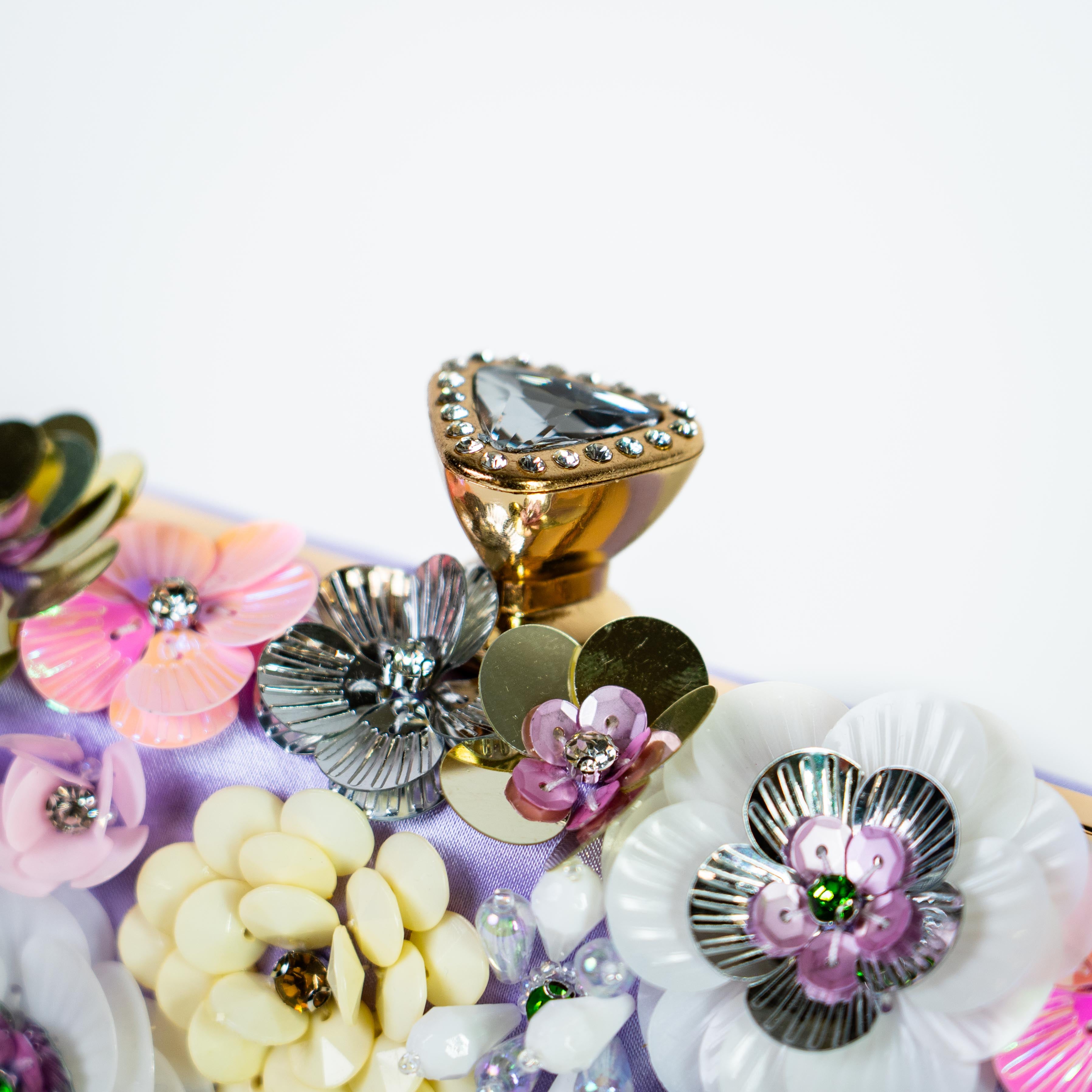 Maximalist Floral Clutch - Purple